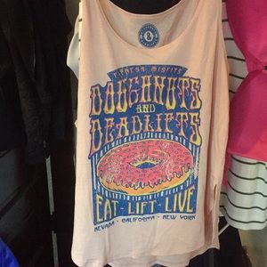 Doughnuts and Deadlifts vintage vibes tank